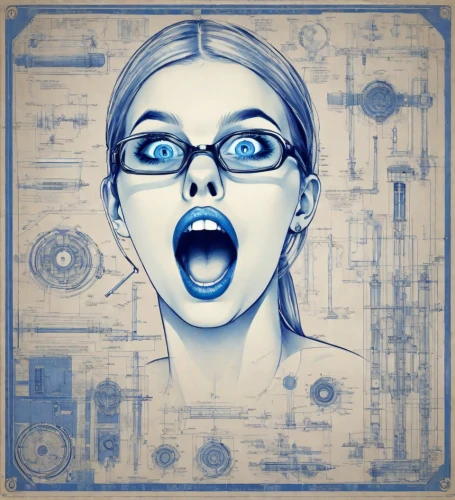 cyber glasses,sci fiction illustration,optician,geek,computer art,cyborg,girl at the computer,biomechanical,women in technology,geek pride day,reading glasses,telephone operator,computer icon,blueprint,cybernetics,digital art,digiart,brainy,digital artwork,bluetooth icon,Digital Art,Blueprint