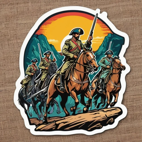 clipart sticker,cavalry,sticker,cossacks,troop,ranger,western riding,a badge,kyrgyzstan,helmet plate,rifleman,patrols,infantry,stickers,l badge,cowboy silhouettes,pioneer badge,r badge,mounted police,t badge,Unique,Design,Sticker