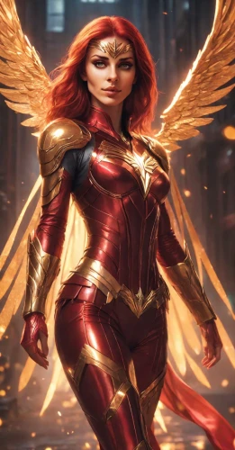 fire angel,archangel,goddess of justice,phoenix,captain marvel,business angel,the archangel,fantasy woman,winged,super heroine,firebird,figure of justice,fiery,birds of prey,wanda,red robin,wonderwoman,bird of prey,flame robin,superhero background,Photography,Commercial