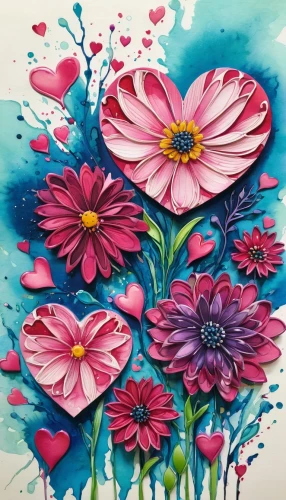 flower painting,watercolor flowers,watercolour flowers,watercolor flower,watercolor valentine box,floral heart,pink daisies,painted hearts,gerbera daisies,watercolor floral background,colorful daisy,watercolour flower,flower art,colorful heart,flower drawing,petals,dahlias,gerbera,scrapbook flowers,floral greeting card,Unique,Paper Cuts,Paper Cuts 01