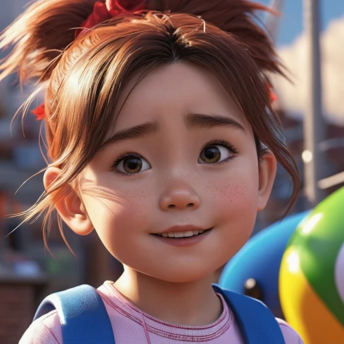 agnes,cute cartoon character,disney character,a girl's smile,clementine,shanghai disney,little girl with balloons,adorable,princess anna,coco,mulan,child girl,lilo,worried girl,girl portrait,the little girl,the girl's face,children's eyes,laika,little girl,Photography,General,Realistic