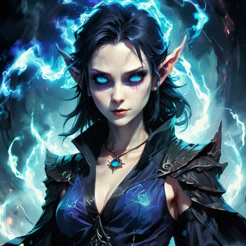 blue enchantress,dark elf,sorceress,fantasy portrait,the enchantress,violet head elf,fantasy art,lokportrait,elven,magic grimoire,dodge warlock,priestess,fantasy woman,jaya,fantasy picture,mage,mystical portrait of a girl,evil fairy,summoner,mezzelune,Conceptual Art,Fantasy,Fantasy 02