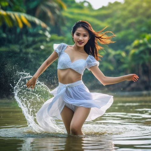 water nymph,hula,vietnamese woman,girl on the river,miss vietnam,the sea maid,water lotus,photoshoot with water,water wild,phuquy,in water,asian girl,pi mai,vietnamese,surface water sports,water sport,asian woman,water splash,splashing,water sports,Photography,General,Realistic