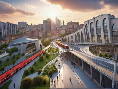 elevated railway,high-speed rail,maglev,futuristic architecture,smart city,sky train,moveable bridge,infrastructure,the transportation system,sweeping viaduct,skytrain,urban design,urban development,futuristic art museum,transportation system,transport and traffic,transport hub,monorail,rail transport,high-speed train,Photography,General,Realistic