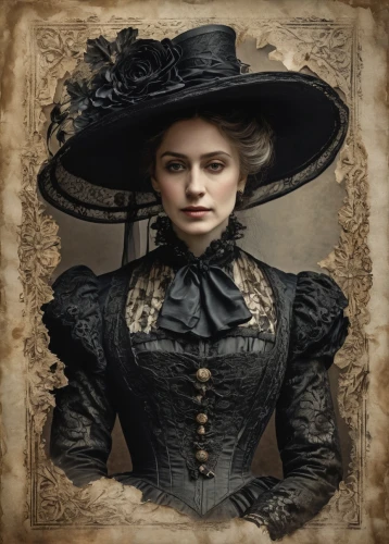 victorian lady,victorian fashion,the hat of the woman,victorian style,the victorian era,the hat-female,black hat,victorian,gothic portrait,vintage female portrait,woman's hat,stovepipe hat,queen anne,suffragette,women's hat,female doctor,a charming woman,womans hat,ladies hat,woman of straw,Photography,General,Fantasy