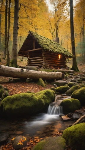 house in the forest,log cabin,log home,the cabin in the mountains,small cabin,house in mountains,water mill,home landscape,autumn idyll,wooden hut,germany forest,house in the mountains,wooden house,fisherman's house,mountain hut,summer cottage,cottage,autumn landscape,carpathians,timber house,Photography,General,Cinematic