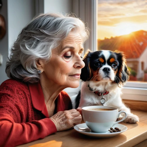 woman drinking coffee,elderly lady,care for the elderly,elderly person,companion dog,pensioner,elderly people,senior citizen,elderly,pet vitamins & supplements,dog photography,dog-photography,respect the elderly,old couple,retirement,old age,retirement home,grandparent,girl with dog,grandma,Photography,General,Natural