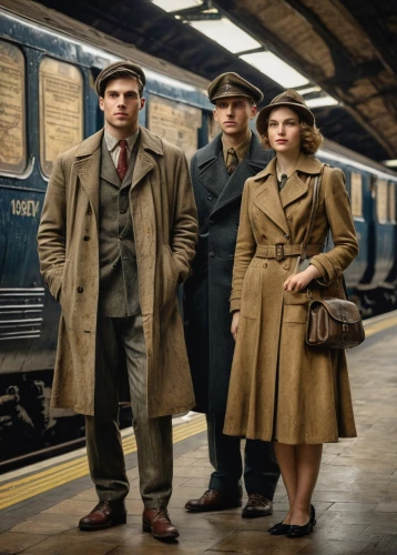 overcoat,allied,the girl at the station,vintage man and woman,forties,flat cap,trilby,downton abbey,sherlock holmes,series 62,british actress,clue and white,1940s,the eleventh hour,vintage boy and girl,trench coat,sherlock,detective,holmes,london underground,Photography,General,Fantasy