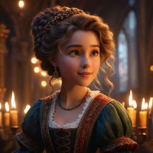 princess anna,rapunzel,tiana,cinderella,princess sofia,princess' earring,elsa,a princess,romantic portrait,merida,little princess,candlemaker,disney character,the snow queen,tangled,agnes,princess,mystical portrait of a girl,a girl's smile,girl in a historic way,Photography,General,Fantasy