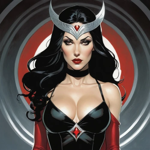 scarlet witch,super heroine,goddess of justice,fantasy woman,evil woman,super woman,the enchantress,huntress,wanda,power icon,vampire woman,wonderwoman,wonder woman,head woman,vampira,femme fatale,sorceress,queen of the night,devil,woman power,Conceptual Art,Daily,Daily 08