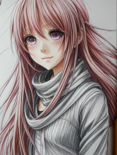 copic,chalk drawing,luka,colored pencil background,snow drawing,girl drawing,pencil color,coloured pencils,winter background,chaoyang,white-pink,color pencils,uruburu,colored pencil,grey background,watercolor painting,color pencil,colour pencils,colouring,colored pencils
