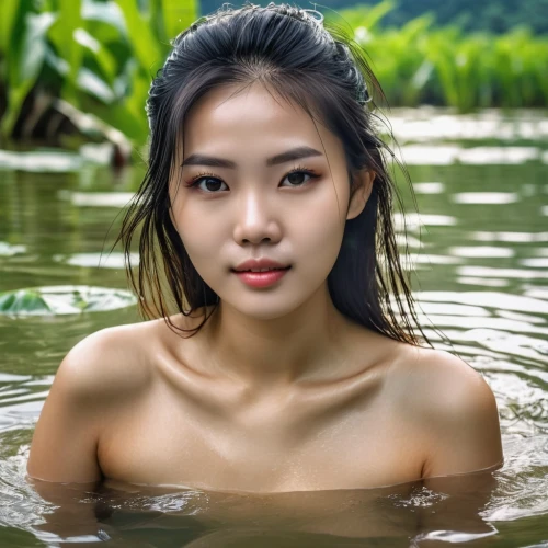 vietnamese woman,vietnamese,vietnam,water nymph,vietnam's,asian girl,asian woman,phuquy,miss vietnam,girl on the river,paddler,bia hơi,in water,wet girl,wet,water lotus,thai,nymphaea,cambodia,asian,Photography,General,Realistic