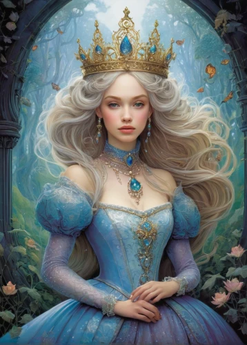 cinderella,fairy tale character,the snow queen,fantasy portrait,fairy queen,princess sofia,rapunzel,princess crown,elsa,fairytale characters,white rose snow queen,fantasy art,tiara,fairy tale,princess,celtic queen,children's fairy tale,heart with crown,blue enchantress,fairy tales,Illustration,Realistic Fantasy,Realistic Fantasy 05