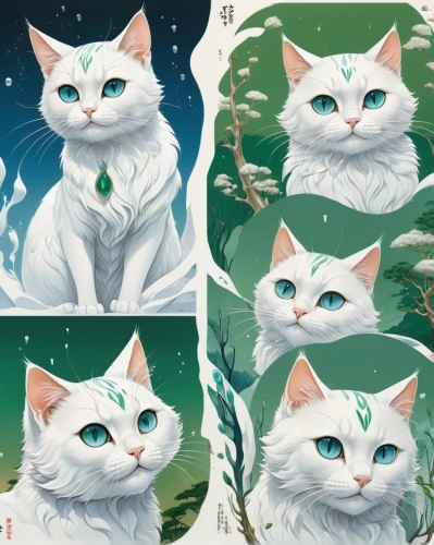 white cat,japanese bobtail,capricorn kitz,cat drawings,turkish van,cat vector,breed cat,emerald,snowdrop,four seasons,cat kawaii,animal stickers,calico cat,playmat,british shorthair,christmas wrapping paper,american curl,wrapping paper,five elements,mod ornaments,Unique,Design,Infographics