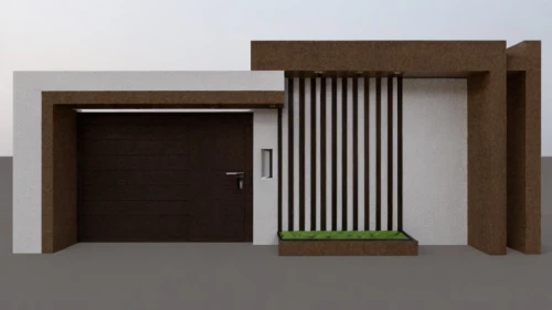 garage door,3d rendering,render,roller shutter,wooden facade,wood gate,fence gate,build by mirza golam pir,wooden door,house entrance,garden door,formwork,residential house,3d render,garden elevation,room divider,doorway,block balcony,garden design sydney,3d rendered