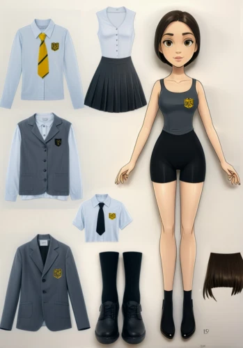 school uniform,flight attendant,a uniform,school clothes,nurse uniform,business girl,uniforms,uniform,sewing pattern girls,chef's uniform,retro paper doll,costume design,stewardess,school items,businesswoman,business woman,sports uniform,police uniforms,formal wear,women's clothing,Unique,Design,Character Design