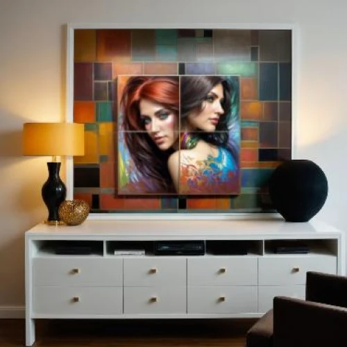 flat panel display,modern decor,oil painting on canvas,contemporary decor,projection screen,paintings,art painting,copper frame,plasma tv,wall decor,decorative art,led display,boho art,search interior solutions,electronic signage,interior decor,photo painting,tv cabinet,interior decoration,led-backlit lcd display