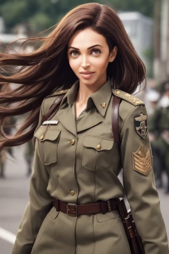 military person,policewoman,kim,khaki,park ranger,sprint woman,ww2,military uniform,military,iranian,deepika padukone,military officer,woman fire fighter,female hollywood actress,miss circassian,hollywood actress,girl in a historic way,women fashion,army,photoshop manipulation,Photography,Natural