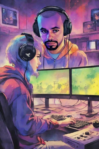 twitch icon,dj,fan art,twitch logo,twitch,alpha,the fan's background,studio ice,kapparis,mac,edit,lan,desktop wallpaper,alpha era,desktop background,streamer,stream,jim's background,man with a computer,autism,Digital Art,Watercolor