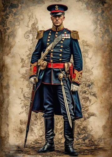 military officer,carabinieri,military uniform,grenadier,naval officer,napoleon i,prussian,red army rifleman,a uniform,brigadier,orders of the russian empire,napoleon bonaparte,non-commissioned officer,the sandpiper general,grand duke of europe,prince of wales,grand duke,admiral von tromp,military organization,napoleon,Photography,General,Fantasy