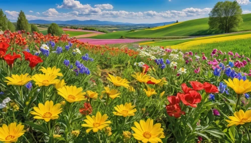 flower field,flower meadow,meadow landscape,spring background,springtime background,field of flowers,tulips field,splendor of flowers,flowers field,flowering meadow,blanket of flowers,tulip field,flower background,spring meadow,colors of spring,landscape background,colorful flowers,meadow flowers,tulip fields,blooming field,Photography,General,Realistic