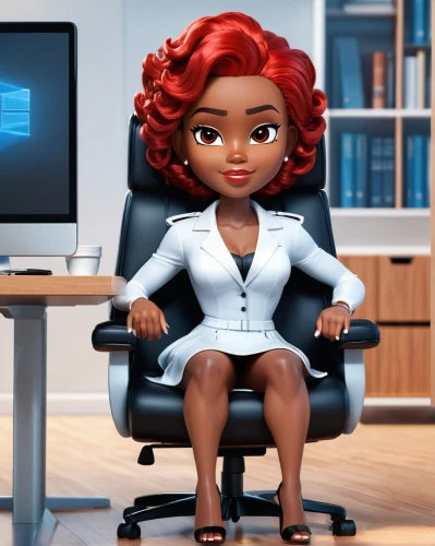 business woman,businesswoman,business girl,bussiness woman,business women,secretary,businesswomen,office worker,blur office background,business angel,women in technology,artificial hair integrations,receptionist,black professional,businessperson,night administrator,cute cartoon character,girl at the computer,animated cartoon,ceo,Unique,3D,3D Character