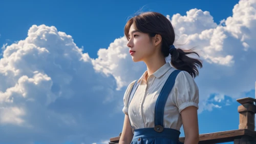 sky,blue sky clouds,clouds - sky,flying girl,studio ghibli,blue sky and clouds,chinese clouds,about clouds,blue sky,sky rose,cloud play,japanese woman,girl in a long,cumulus,sky clouds,cloud image,korean drama,wonder,blue sky and white clouds,sujeonggwa,Photography,General,Natural