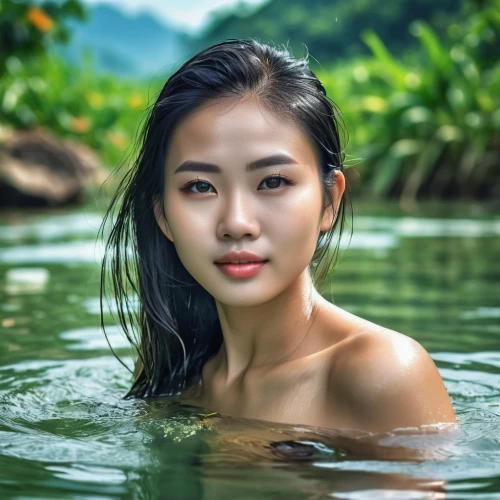 vietnamese woman,miss vietnam,vietnamese,vietnam,girl on the river,asian woman,vietnam's,asian girl,water nymph,paddler,phuquy,nymphaea,thermal spring,thai,in water,bia hơi,green water,water lotus,wet girl,hot spring,Photography,General,Realistic