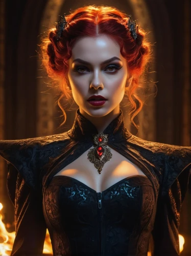 sorceress,fire angel,vampire woman,the enchantress,gothic portrait,gothic woman,fiery,fantasy woman,black widow,vampire lady,celtic queen,gothic fashion,fire heart,queen of the night,fire-eater,merida,dark angel,flame of fire,fire siren,fantasy art,Photography,General,Fantasy