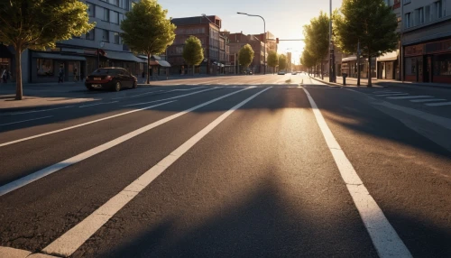 bicycle lane,empty road,city highway,bicycle path,road surface,tram road,road marking,pedestrian lights,pedestrian zone,bus lane,boulevard,pedestrian crossing,crossroad,road bicycle,street view,racing road,paved square,crosswalk,a pedestrian,one-way street,Photography,General,Realistic