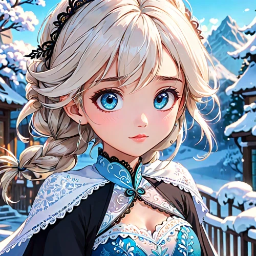 elsa,winterblueher,winter background,the snow queen,suit of the snow maiden,christmas snowy background,white rose snow queen,snowflake background,winter dress,winter rose,snowy,white winter dress,snow drawing,blue snowflake,snow white,ice queen,alice,frozen,winter dream,snowball,Anime,Anime,Traditional