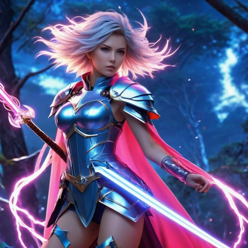 monsoon banner,goddess of justice,show off aurora,fantasy woman,symetra,nova,female warrior,lightning,cg artwork,woman power,strong woman,power icon,sorceress,figure of justice,cleanup,super heroine,celebration cape,aurora,wind warrior,god of thunder,Photography,General,Realistic