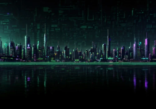 cyberpunk,cityscape,futuristic landscape,black city,city skyline,teal digital background,metropolis,pixel cells,digital background,city at night,city blocks,manhattan skyline,city cities,city,the city,cities,background screen,cyberspace,city lights,fantasy city