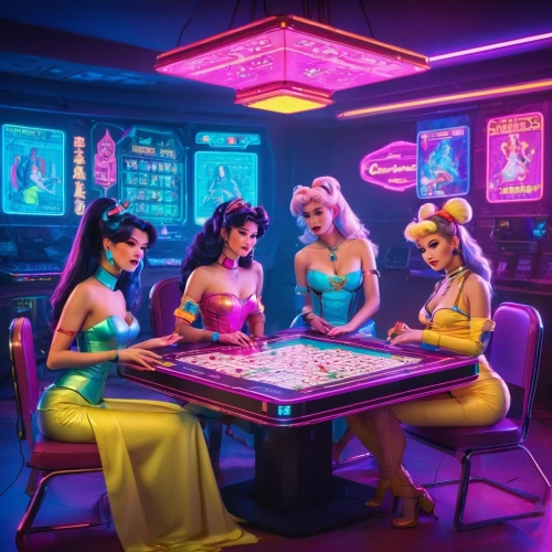 retro diner,poker table,princesses,neon cocktails,poker primrose,pin-up girls,retro pin up girls,retro women,neon drinks,card table,roulette,pin up girls,dice poker,diner,poker,neon candies,las vegas,neo-burlesque,cinderella,piano bar,Conceptual Art,Sci-Fi,Sci-Fi 27