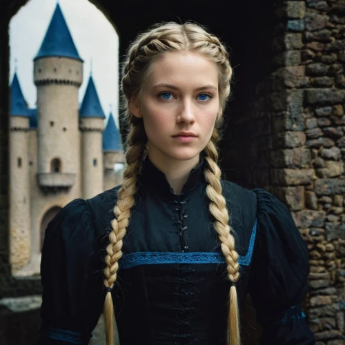 tudor,suit of the snow maiden,rapunzel,girl in a historic way,elsa,brittany,the snow queen,celtic queen,braid,elenor power,blond girl,winterblueher,game of thrones,princess' earring,female hollywood actress,blonde woman,portrait of a girl,nordic,jena,white rose snow queen,Art,Classical Oil Painting,Classical Oil Painting 32