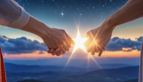 connectedness,loving couple sunrise,divine healing energy,salt and light,handing love,photo manipulation,the hands embrace,into each other,hands holding,photomanipulation,romantic meeting,photoshop manipulation,hand in hand,heart in hand,romantic scene,two people,partnership,the pillar of light,hold hands,astronomers,Photography,General,Realistic