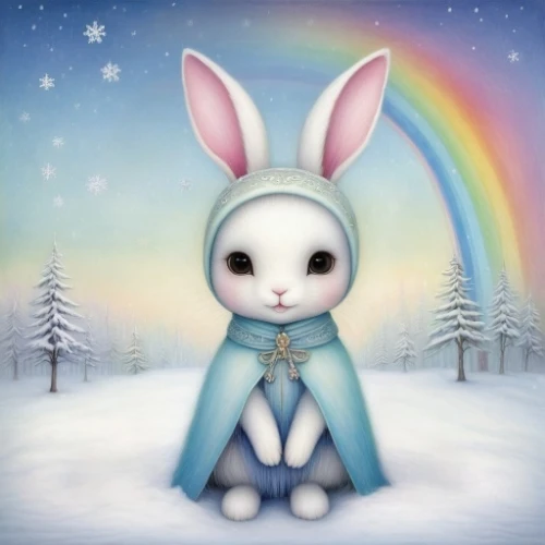 rainbow rabbit,white rabbit,white bunny,deco bunny,arctic hare,gray hare,easter bunny,little rabbit,unicorn and rainbow,little bunny,cute cartoon image,rainbow unicorn,unicorn background,bunny,rabbit,rainbow background,cute cartoon character,snow hare,suit of the snow maiden,snowshoe hare