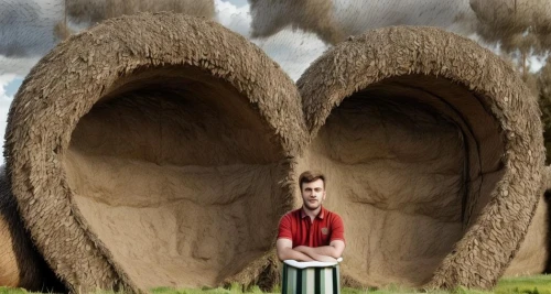 round bale,straw bales,round bales,hay bale,bales of hay,ant hill,round straw bales,hay bales,bales,straw bale,hay barrel,farmer,agroculture,straw hut,thatch roofed hose,round hut,mud village,agriculture,ears of cows,surrealism