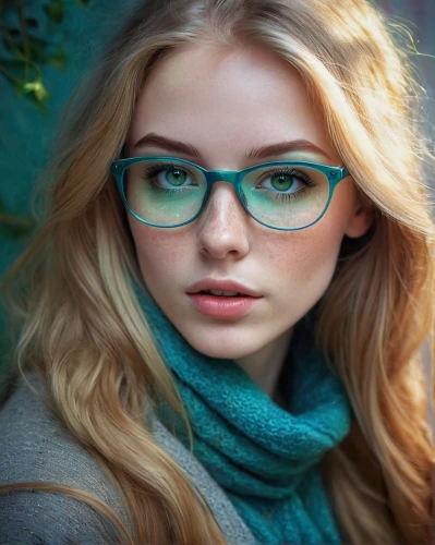 reading glasses,red green glasses,silver framed glasses,color glasses,lace round frames,spectacles,with glasses,eye glasses,smart look,glasses,cool blonde,eyeglasses,blond girl,optician,beautiful young woman,blonde woman,eye glass accessory,young woman,blonde girl,ski glasses,Illustration,Realistic Fantasy,Realistic Fantasy 30