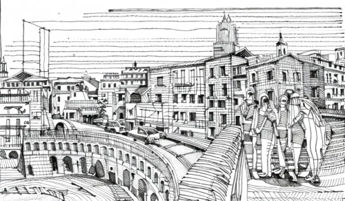 ponte vecchio,citta alta in bergamo,sant'angelo bridge,speicherstadt,street plan,townscape,kirrarchitecture,venezia,parramatta,chioggia,ferrara,l'aquila,mono-line line art,venetian,verona,tied-arch bridge,aqueduct,foroglio,trinità dei monti,hand-drawn illustration,Design Sketch,Design Sketch,Hand-drawn Line Art