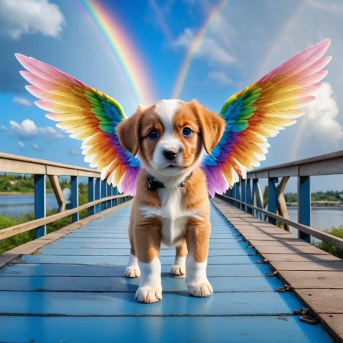 dog angel,rainbow bridge,beagle,rainbow background,guardian angel,angel wings,angel wing,petit basset griffon vendéen,love angel,dog photography,angelology,puggle,believe can fly,rainbow butterflies,greer the angel,angel,little angel,sky butterfly,cupid,pet vitamins & supplements,Photography,General,Realistic