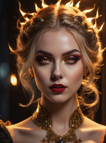 fire angel,flame spirit,fantasy portrait,burning hair,fiery,fantasy art,sorceress,fire eyes,golden crown,fire artist,fire dancer,fire siren,flame of fire,gold filigree,golden mask,fire-eater,fire background,mystical portrait of a girl,visual effect lighting,fire heart,Photography,General,Fantasy