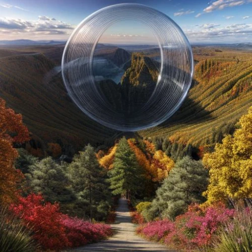 round autumn frame,glass sphere,crystal ball-photography,lensball,orb,spherical image,crystal ball,parabolic mirror,glass ball,spherical,stargate,magnifying lens,little planet,torus,portals,virtual landscape,photo lens,mirror in the meadow,magnify glass,fantasy picture,Realistic,Foods,None