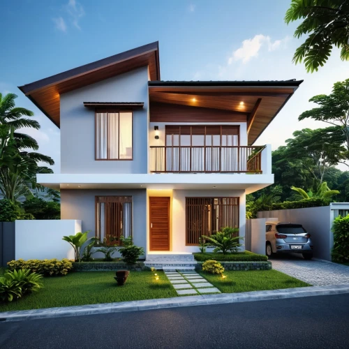 modern house,3d rendering,floorplan home,residential house,two story house,beautiful home,modern architecture,render,house shape,smart home,holiday villa,wooden house,modern style,residential,home landscape,smart house,asian architecture,residential property,frame house,luxury home,Photography,General,Realistic
