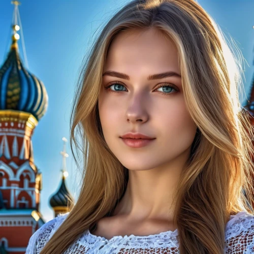 kremlin,eurasian,the kremlin,russian,red russian,saint basil's cathedral,russia,ukrainian,russian folk style,red square,russian culture,girl in a historic way,russian holiday,the red square,russian traditions,romantic portrait,moscow,portrait background,moscow city,girl wearing hat,Photography,General,Realistic