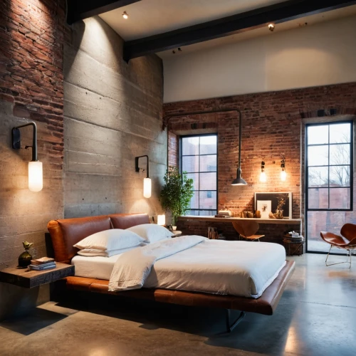 loft,great room,modern room,penthouse apartment,modern decor,sleeping room,boutique hotel,contemporary decor,shared apartment,brick house,interior design,an apartment,apartment lounge,interior modern design,home interior,apartment,wooden beams,guest room,bedroom,scandinavian style,Photography,General,Cinematic