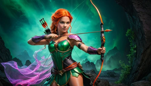 the enchantress,sorceress,fantasy woman,female warrior,goddess of justice,bow and arrows,huntress,celtic queen,starfire,artemis,warrior woman,awesome arrow,longbow,bow and arrow,background ivy,dryad,fantasy picture,3d archery,lady justice,fantasy warrior,Photography,General,Fantasy