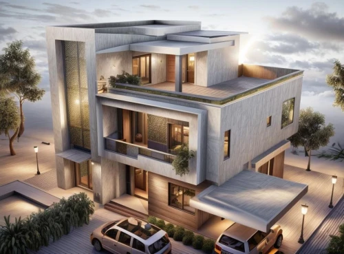 modern house,3d rendering,build by mirza golam pir,modern architecture,cubic house,modern building,residential house,two story house,eco-construction,luxury home,cube house,contemporary,luxury property,new housing development,luxury real estate,qasr al watan,smart home,appartment building,smart house,khobar