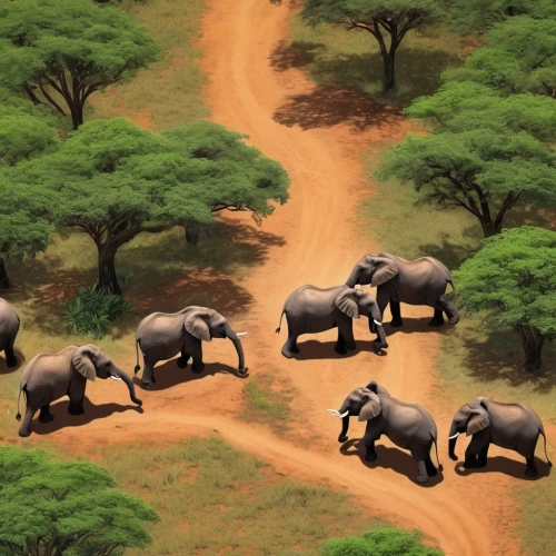 african elephants,elephant herd,tsavo,wild animals crossing,african elephant,cartoon elephants,african bush elephant,baby elephants,elephant camp,elephants,safaris,samburu,namibia,serengeti,africa,elephantine,kenya africa,east africa,wildlife reserve,animal migration,Conceptual Art,Fantasy,Fantasy 31