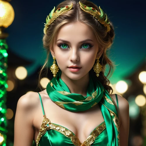 emerald,miss circassian,cleopatra,gold jewelry,female doll,green wreath,green dress,realdoll,celtic queen,princess anna,green,christmas jewelry,celtic woman,the enchantress,in green,fantasy girl,adornments,christmas elf,elf,golden wreath,Photography,General,Realistic